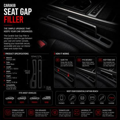 Car Seat Gap Filler – Stop Items Falling