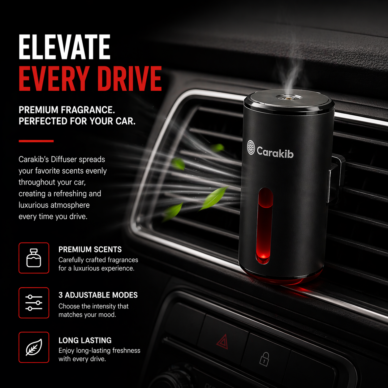 Car Diffuser with 3 Premium Scents